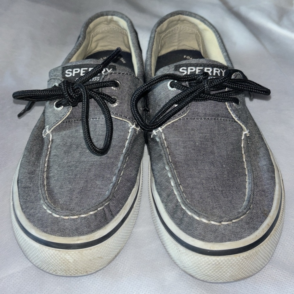 Sperry Slip On Loafer Water Boat Shoes Gray Mens Size 7.5 Good Condition